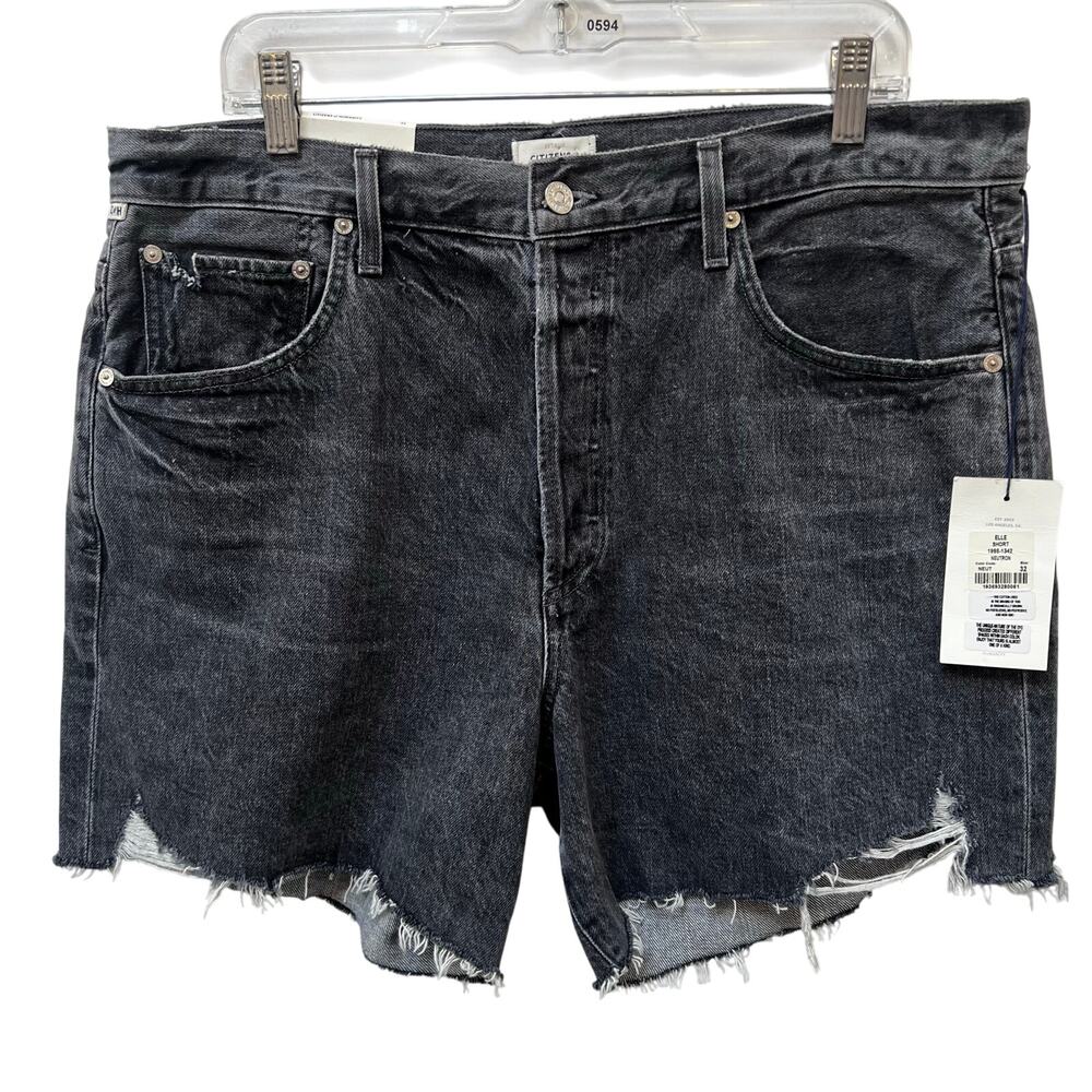 NWT Citizens of Humanity Elle Distressed Cutoff Shorts Women's Size 32 Black